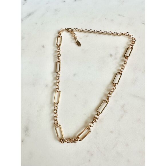 Ettika gold color paper clip necklace - Picture 1 of 3